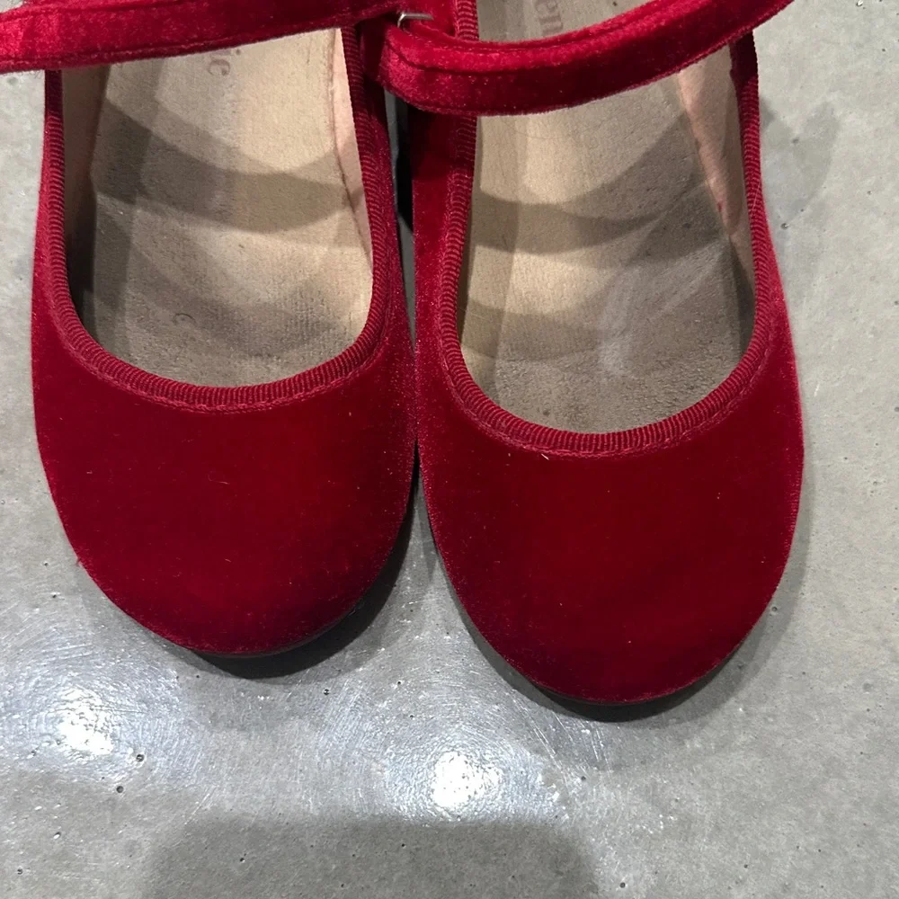 ChildrenChic Red Velvet Mary Jane Flats size 31